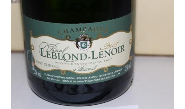 6 flessen à 75cl champagne Leblond-Lenoir, Brut, 2014